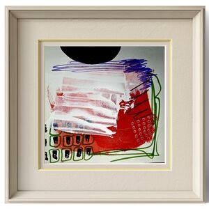 Abstract Red and Green Art - One of a Kind